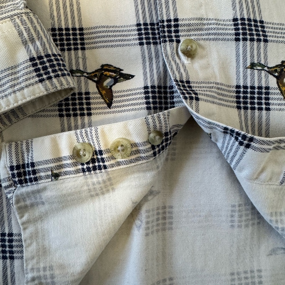Columbia Duck Print Button Down Shirt Men’s Size L 100% Cotton - Picture 4 of 8